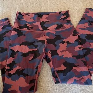 lululemon athletica Burgundy, Blue & Black Camo Leggings